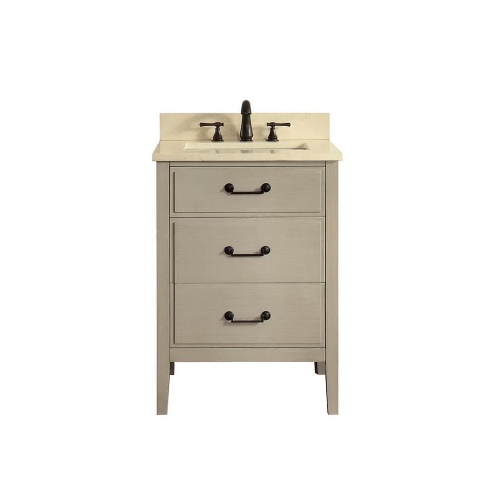 Avanity Delano 25 in. Vanity in Taupe Glaze finish with Galala Beige Marble Top