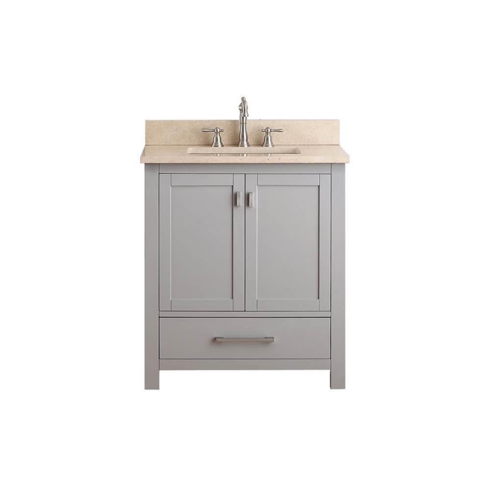 Avanity Modero 31 in. Vanity in Chilled Gray finish with Galala Beige Marble Top