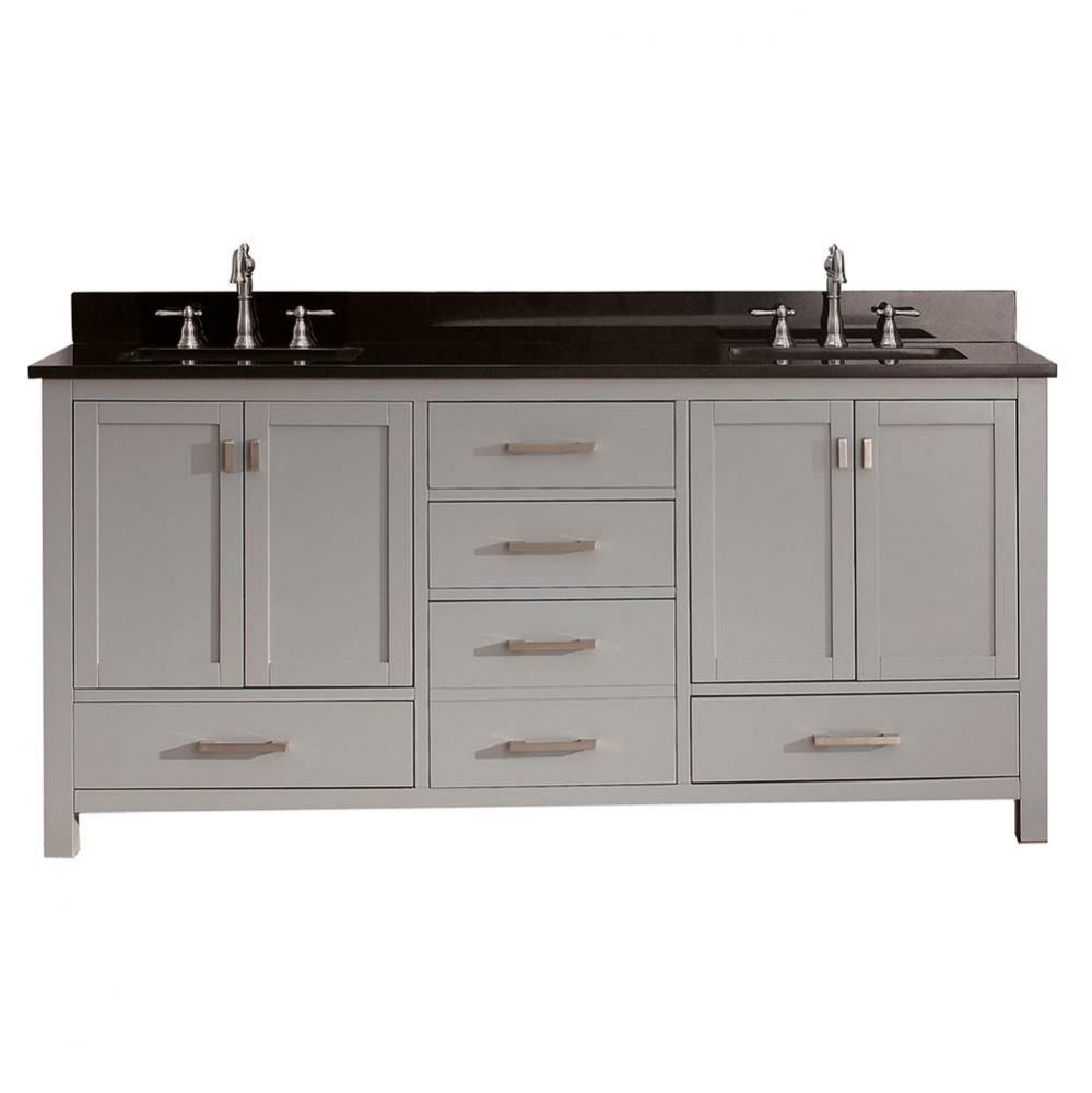 Avanity Modero 73 in. Double Vanity in Chilled Gray finish with Black Granite Top