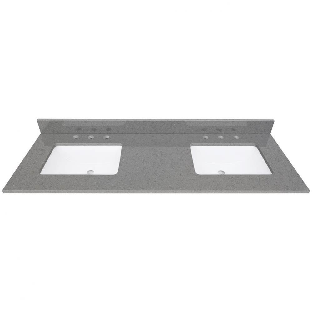 Avanity 61 in. Lotte Radianz Contrail Matte Quartz Top with Dual Rectangular Sinks