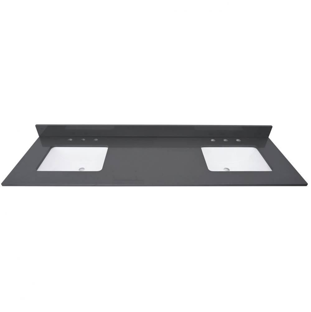 Avanity 73 in. Lotte Radianz Ural Gray Quartz Top with Dual Rectangular Sinks