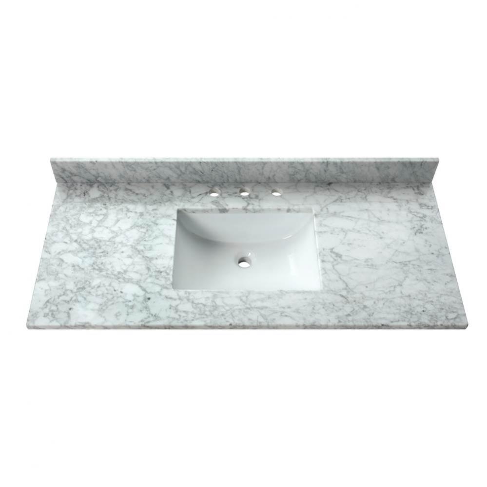 Avanity 49 in. Carrara White Marble Top with Rectangular Sink
