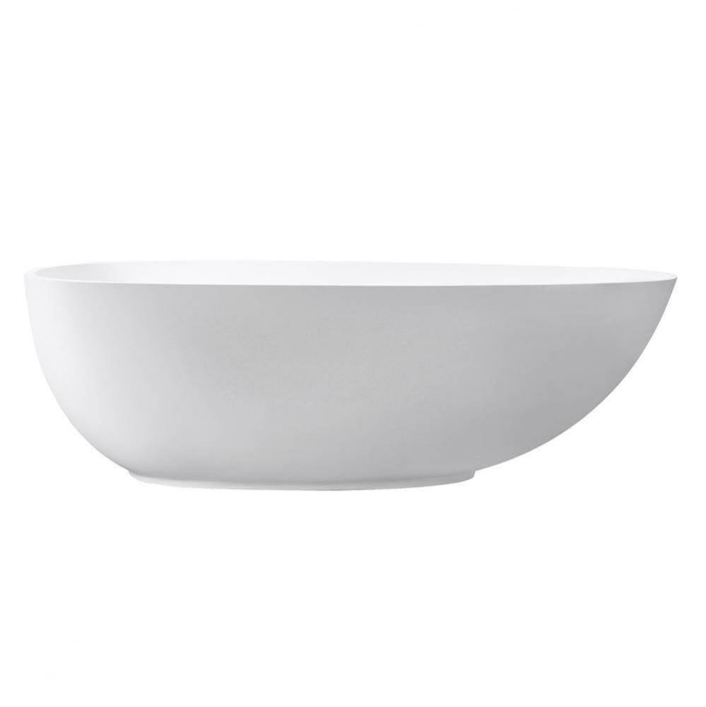 VersaStone 67.5&apos;&apos; Free Standing Solid Surface Soaking Tub with Center Drain, Pop-Up Drai