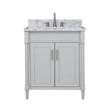 Avanity BRISTOL-VS31-LG-C - Avanity Bristol 31 in. Vanity Combo in Light Gray and Carrara White Marble Top