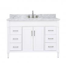 Avanity BRISTOL-VS49-WT-C - Avanity Bristol 49 in. Vanity Combo in White and Carrara White Marble Top