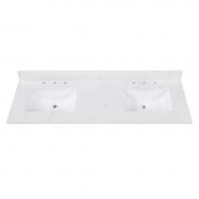 Avanity EUT61CW-RS - Avanity 61 in. Cala White Engineered Stone Top with Dual Rectangular Sinks