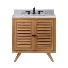 Avanity HARPER-VS31-NT - Avanity Harper 31 in. Vanity Combo in Natural Teak with Carrara White Marble Top
