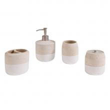 Avanity KOKO1778 - Koko  4 Piece Polyresin Bath Accessories Set in Beige and White
