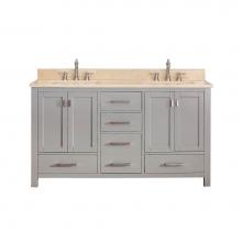 Avanity MODERO-VS60-CG-B - Avanity Modero 61 in. Double Vanity in Chilled Gray finish with Galala Beige Marble Top