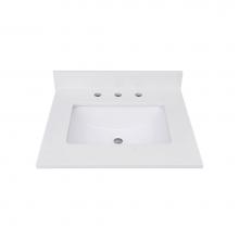 Avanity QUT25EW-RS - Avanity 25 in. Lotte Radianz Everest White Quartz Top with Rectangular Sink