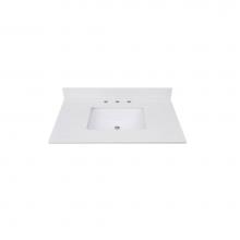 Avanity QUT37EW-RS - Avanity 37 in. Lotte Radianz Everest White Quartz Top with Rectangular Sink
