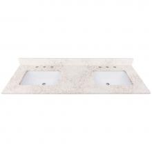 Avanity QUT61AL-RS - Avanity 61 in. Lotte Radianz Alluring Quartz Top with Dual Rectangular Sinks