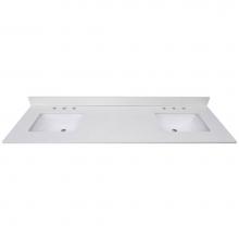 Avanity QUT73EW-RS - Avanity 73 in. Lotte Radianz Everest White Quartz Top with Dual Rectangular Sinks