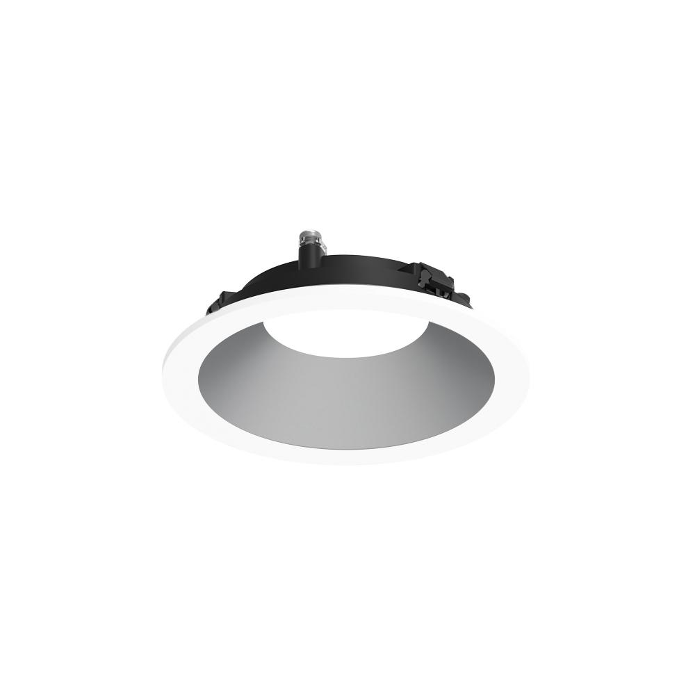 3&#34; Apollo Round Flanged Downlight Trim with Clear Lens, Haze Reflector / Matte Powder White