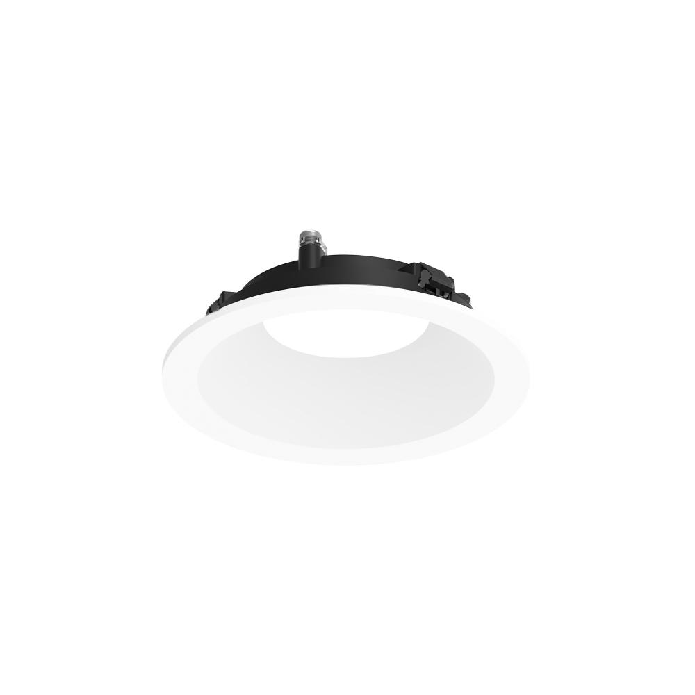 3&#34; Apollo Round Flanged Downlight Trim with Clear Lens, Matte Powder White Finish