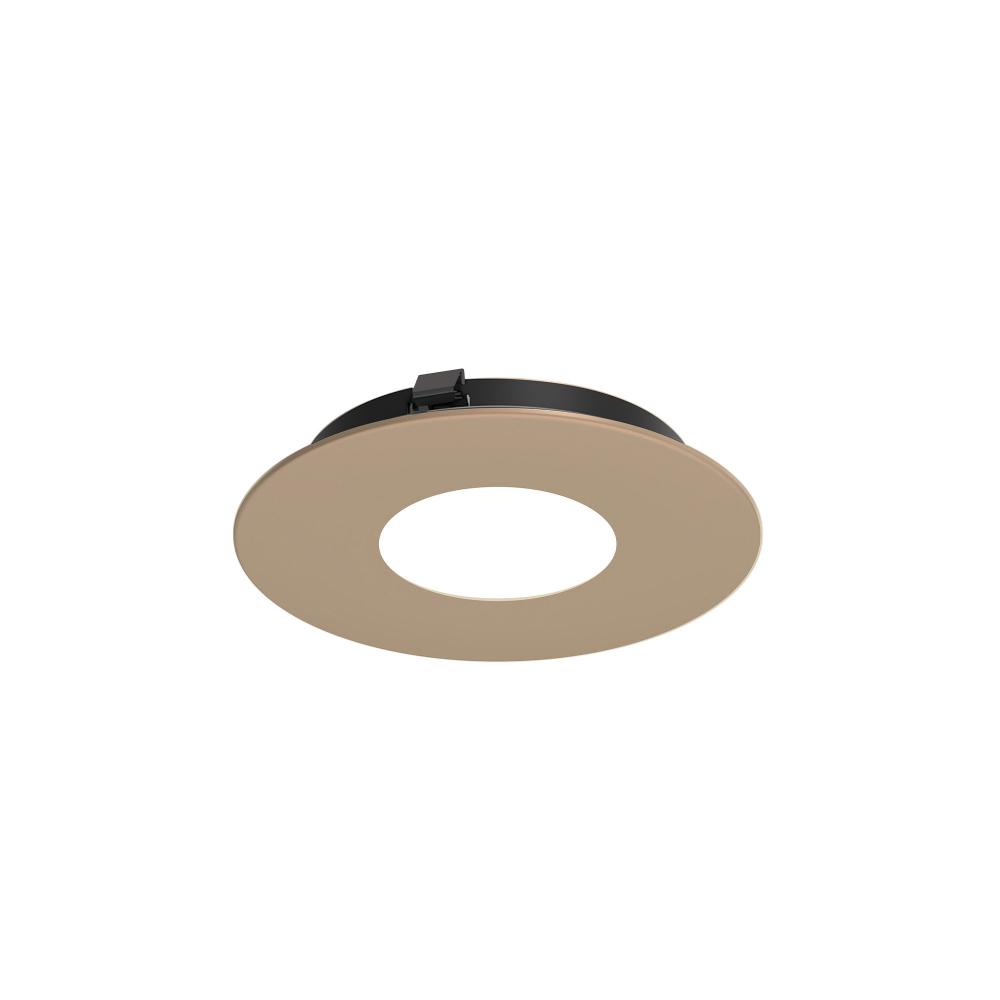 3&#34; Apollo Round Flanged Pinhole Trim with Clear Lens, Wheat Diffused Finish