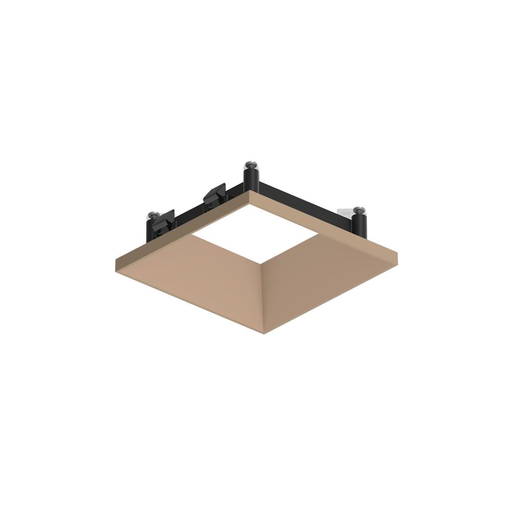 3&#34; Apollo Square Flangeless Downlight Trim with Clear Lens, Wheat Diffused Finish