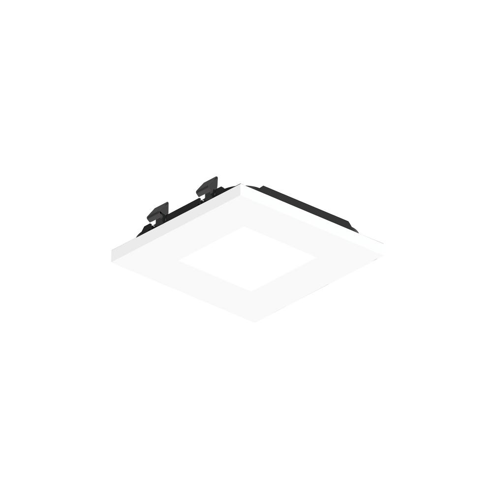3&#34; Apollo Square Flangeless Pinhole Trim, Matte Powder White Finish