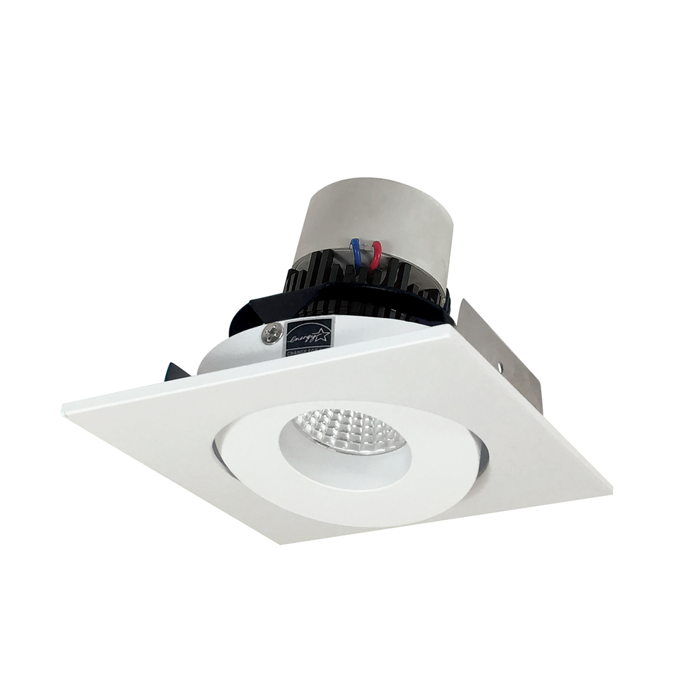 4&#34; Pearl LED Square Adjustable Gimbal Retrofit, 1000lm / 12W, 4000K, Matte Powder White Finish