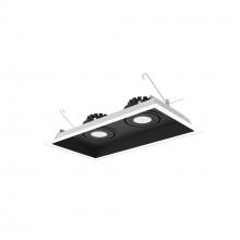 Nora NMRT3-2RL340SBW - Two-Head Flanged LED Multiple Lighting Trim, 2500lm per Head w/ Spot Optic, 4000K, Regressed Black