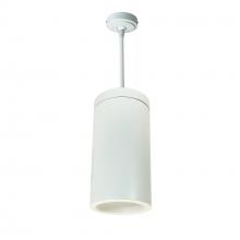 Nora NYLS3-6P1L330FP01WWW - 6" Sapphire III Pendant Mount White Cylinder, Matte Powder White Reflector/Matte Powder White