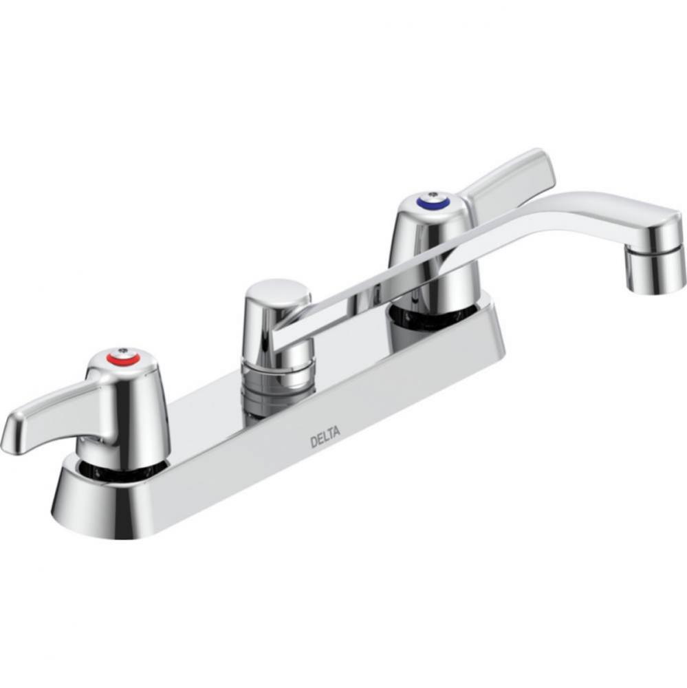 Commercial 26C3: Two Handle 8&apos;&apos; Cast Deck Mount Faucet