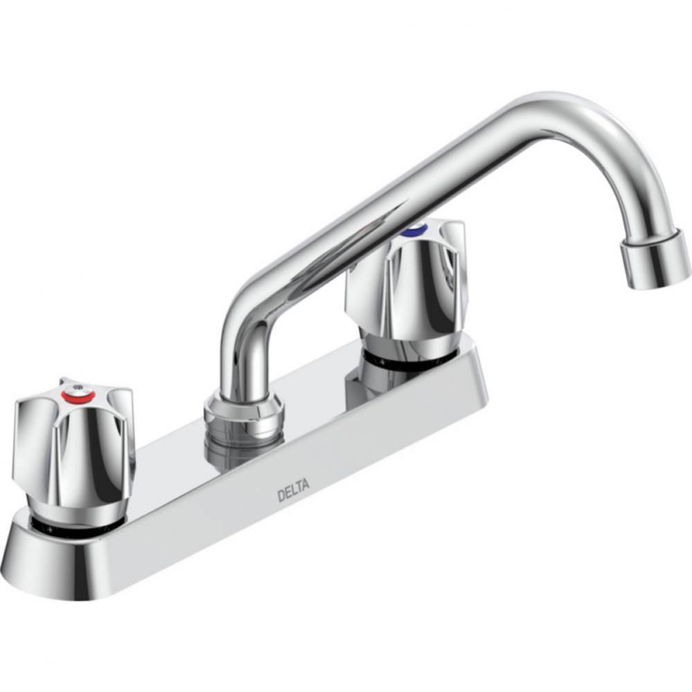 Commercial 26C3: Two Handle 8&apos;&apos; Cast Deck Mount Faucet