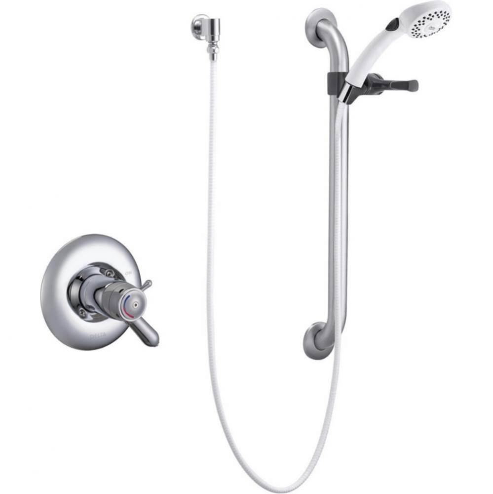 Commercial T17TH: Universal Thermostatic Valve Trim with Hand Shower and Grab Bar