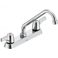 Delta Commercial 26C3243 - Commercial 26C3: Two Handle 8'' Cast Deck Mount Faucet