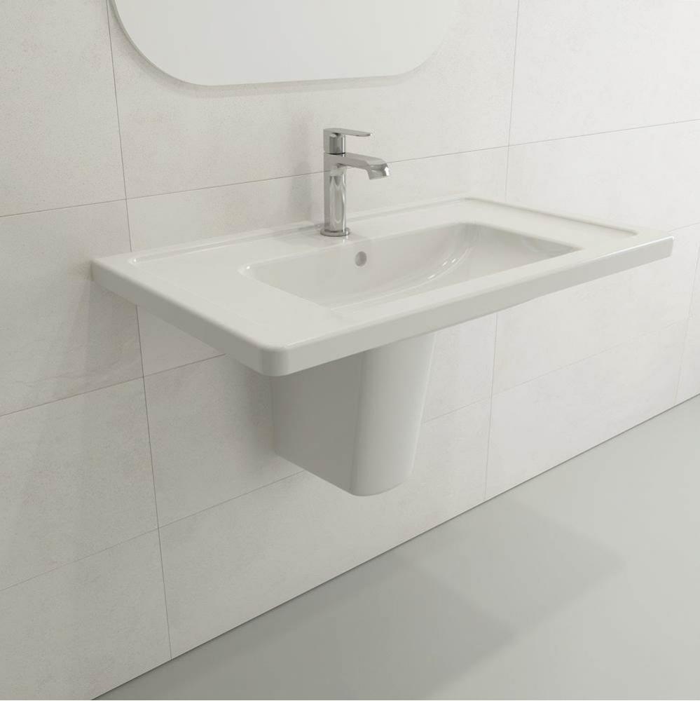 Taormina Trap Cover Fireclay 27.25 in. in White