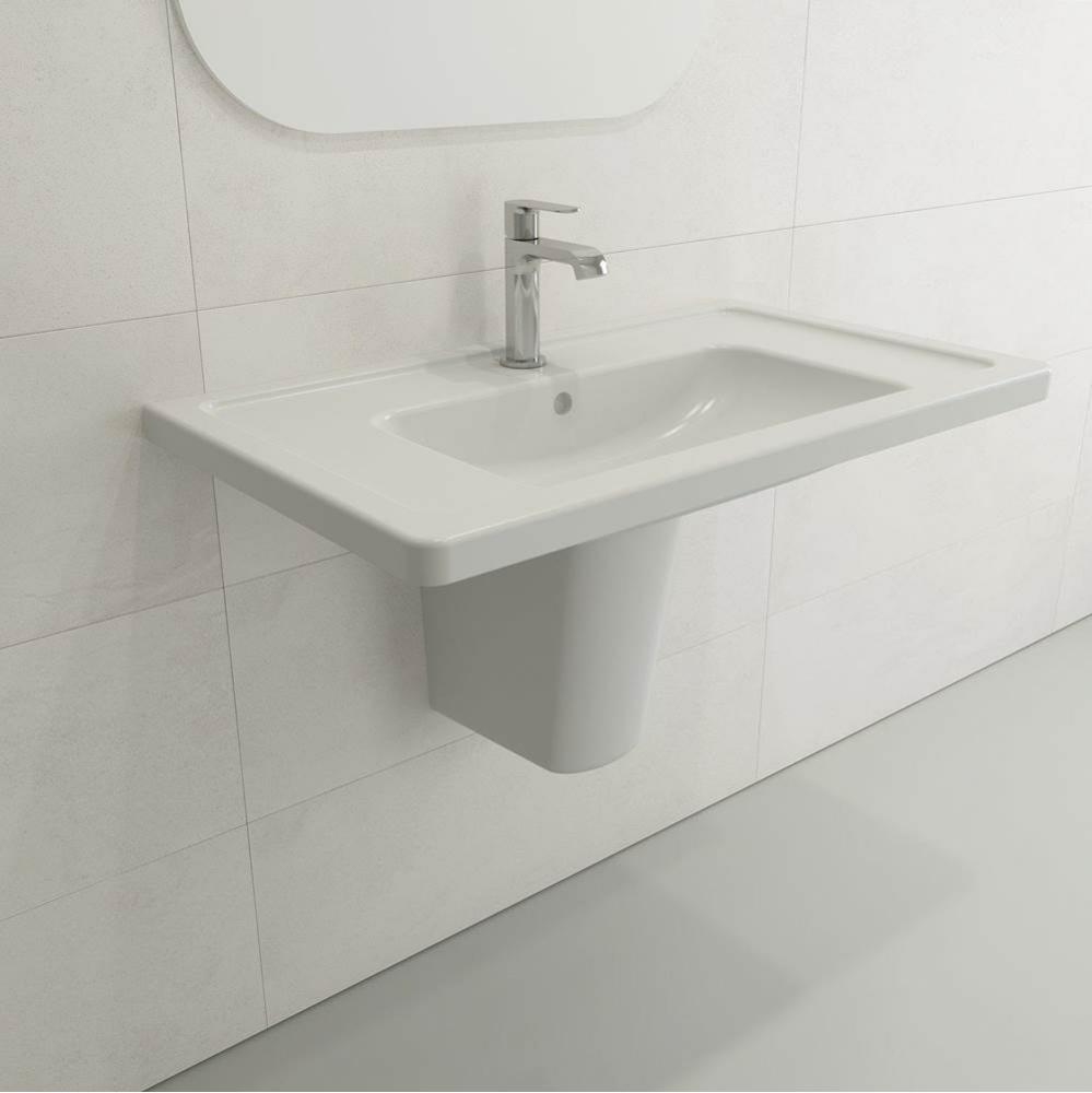 Taormina Trap Cover Fireclay 27.25 in. in Matte White