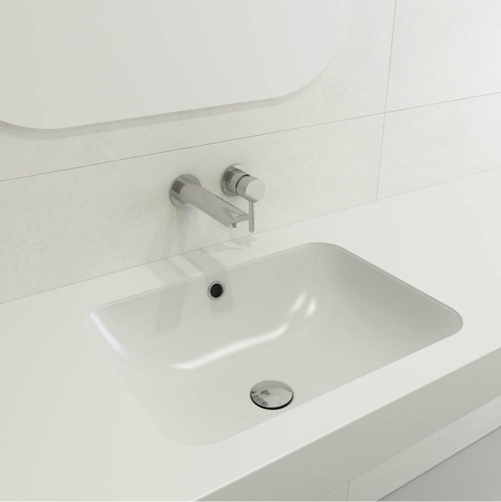 Scala Undermount Sink Fireclay 21.75 in. with Overflow in Matte White