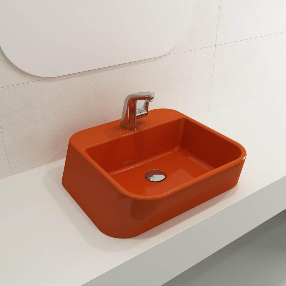 Firenze Vessel Fireclay 19.75 in. 1-Hole in Orange