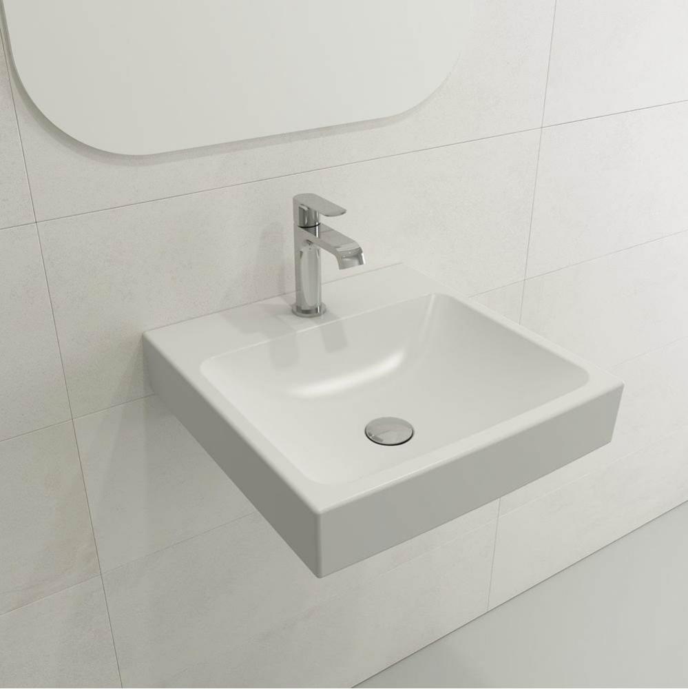 Scala Arch Wall-Mounted Sink Fireclay 19 in. 1-Hole in Matte White