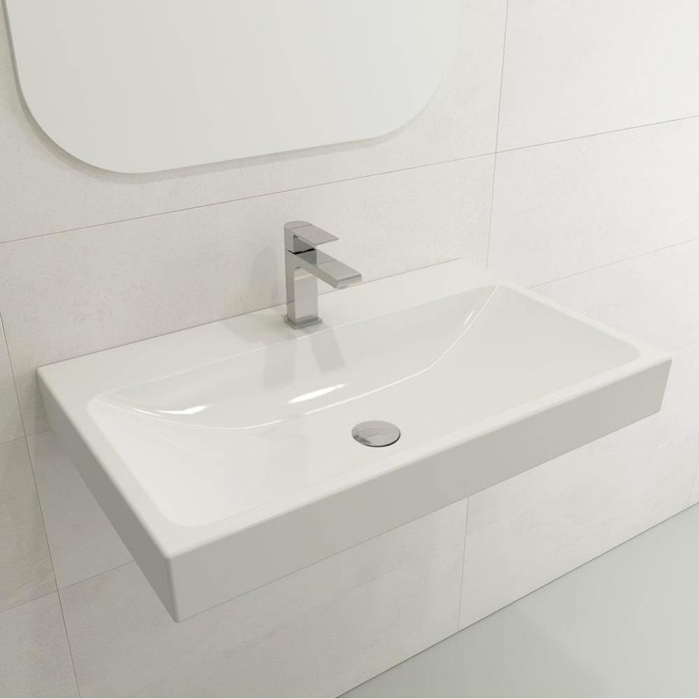 Scala Arch Wall-Mounted Sink Fireclay 32 in. 1-Hole in White