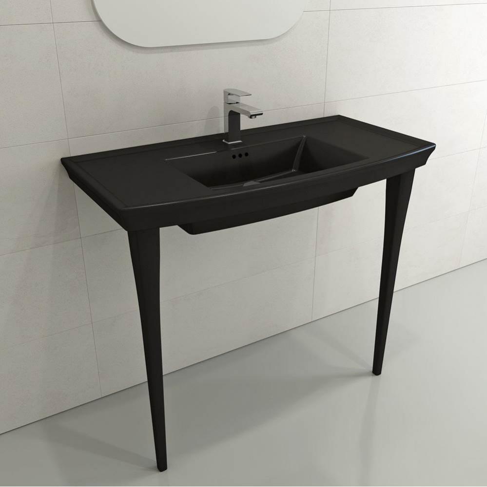 Lavita Console Leg Set Fireclay 31 in. in Matte Black