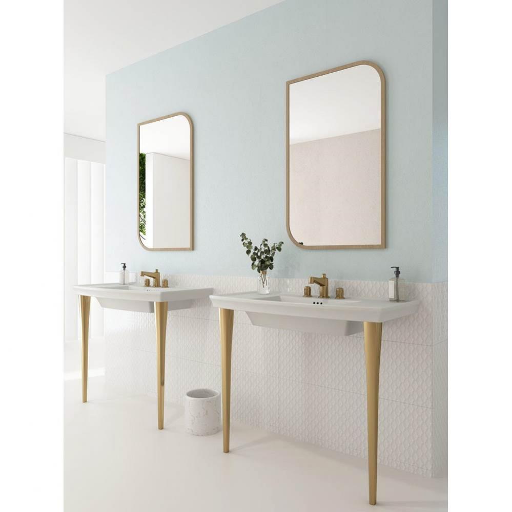Lavita Console Leg Set Fireclay 31 in. in Matte Gold