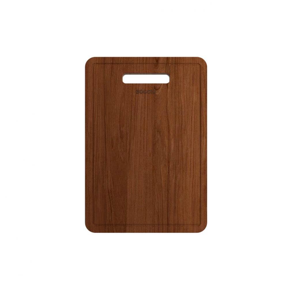 Wooden Cutting Board/Cover For Baveno w/ Handle - Sapele Mahogany For 1633 sinks (Outer Ledge)
