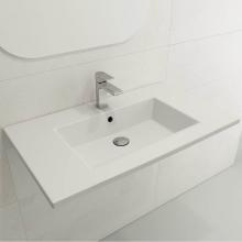 BOCCHI 1113-002-0127 - Ravenna Wall-Mounted Sink Fireclay 32.25 in. 3-Hole with Overflow in Matte White