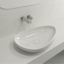 BOCCHI 1114-001-0125 - Etna Vessel Fireclay 23.25 in. with Matching Drain Cover in White