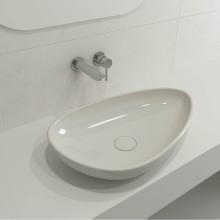 BOCCHI 1114-014-0125 - Etna Vessel Fireclay 23.25 in. with Matching Drain Cover in Biscuit