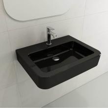 BOCCHI 1123-005-0126 - Parma Wall-Mounted Sink Fireclay 25.5 in. 1-Hole with Overflow in Black