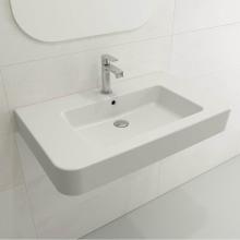 BOCCHI 1124-002-0126 - Parma Wall-Mounted Sink Fireclay 33.5 in. 1-Hole with Overflow in Matte White