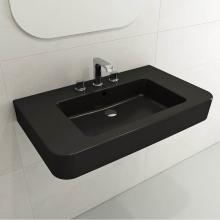 BOCCHI 1124-004-0127 - Parma Wall-Mounted Sink Fireclay 33.5 in. 3-Hole with Overflow in Matte Black
