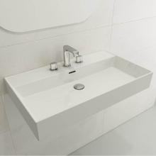 BOCCHI 1377-001-0127 - Milano Wall-Mounted Sink Fireclay 32 in. 3-Hole with Overflow in White