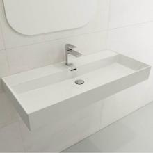 BOCCHI 1378-001-0126 - Milano Wall-Mounted Sink Fireclay  39.75 in. 1-Hole with Overflow in White