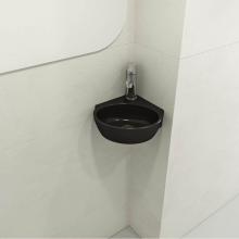 BOCCHI 1392-004-0126 - Milano Corner Sink Fireclay 12 in. 1-Hole with Overflow in Matte Black