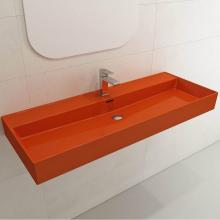 BOCCHI 1394-012-0126 - Milano Wall-Mounted Sink Fireclay 47.75 in. 1-Hole with Overflow in Orange