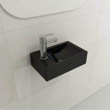 BOCCHI 1418-005-0126 - Milano Wall-Mounted Sink Fireclay 14.5 in. 1-hole Right Side Faucet Deck with Overflow in Black
