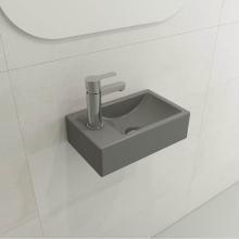 BOCCHI 1418-006-0126 - Milano Wall-Mounted Sink Fireclay 14.5 in. 1-hole on Right Side with Overflow in Matte Gray